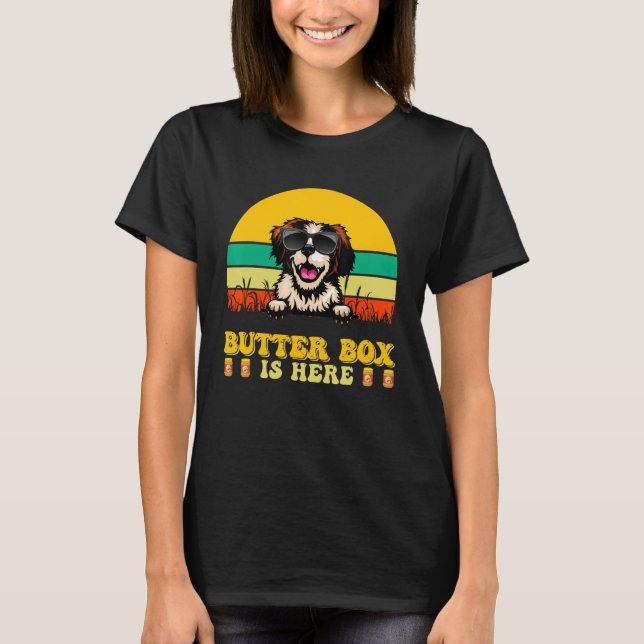 Brittany Dog Butter Box Is Here  Father s Day T-Shirt (Vorderseite)