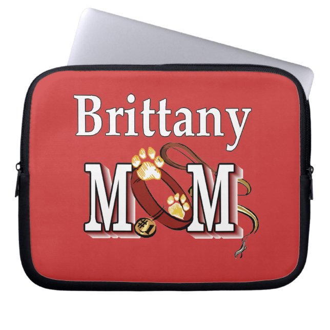 Brittany Dog MAMA Laptopschutzhülle (Vorderseite)