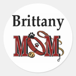 Brittany Dog MAMA Runder Aufkleber