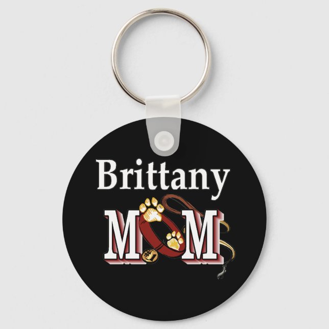 Brittany Dog MAMA Schlüsselanhänger (Vorderseite)