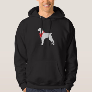 Brittany Dog Wearing Red Bandana Hoodie