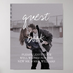 Brittany Foto Calligraphy Wedding Guest Book Sign Poster