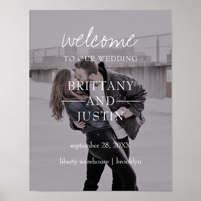 Brittany Foto Script Willkommen bei unserem Hochze Poster (Vorne)