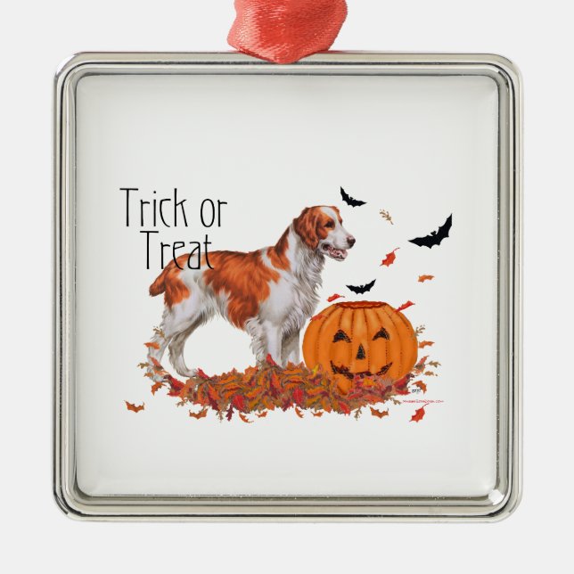Brittany Halloween Ornament Aus Metall (Vorne)