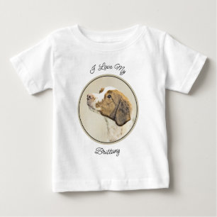 Brittany-Malerei - Süße originelle Hundekunst Baby T-shirt