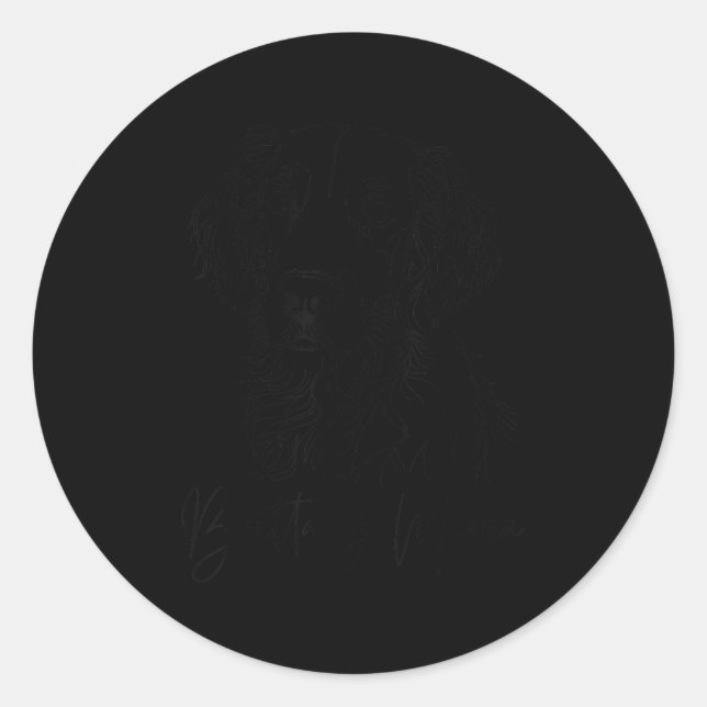 Brittany Mama Brittany Mama Niedlich Dog Line A Runder Aufkleber (Vorderseite)