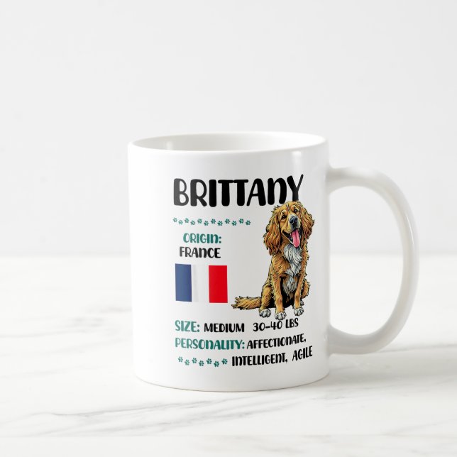 Brittany Origin Funny Brittany Dog Lover  Kaffeetasse (Rechts)