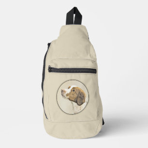 Brittany Painting Orange Roan Spaniel Niedlich Dog Crossbody Bag