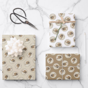 Brittany Painting Orange Roan Spaniel Niedlich Dog Geschenkpapier Set