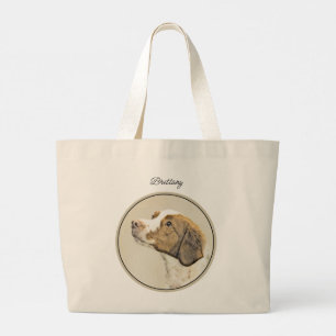 Brittany Painting Orange Roan Spaniel Niedlich Dog Jumbo Stoffbeutel