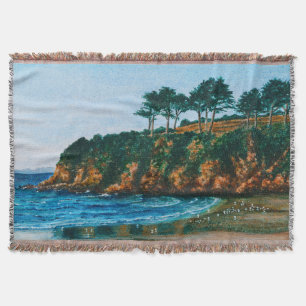 Brittany Rocky Coast Beach Akryllische Malerei, ge Decke