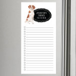 Brittany Shopping List Magnetic Notepad Magnetischer Notizblock<br><div class="desc">Schön,  dass man den Bretagne Hund mit einem schwarzen Kalkboard-Rahmen personalisiert mit seinem Namen holt.</div>