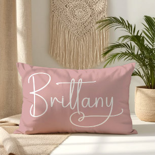 Brittany Signature handgeschriebene Herz Staubrosa Lendenkissen
