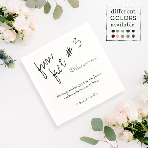 Brittany Simple Black White Fun Fact #3 Wedding Serviette