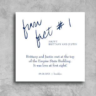Brittany Simple Navy Blue Fun Fakt #1 Hochzeit Serviette