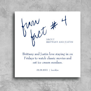 Brittany Simple Navy Blue Fun Fakt #4 Hochzeit Serviette