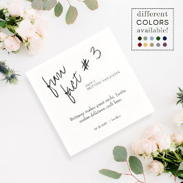 Brittany Simple Schwarz-weiß Fun Fakt 3 Hochzeit Serviette