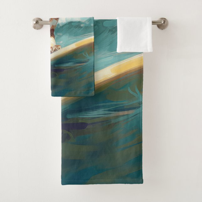Brittany Spanel Beach Surfmalerei Badhandtuch Set (Insitu)