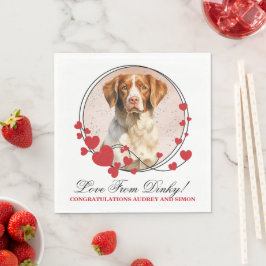 Brittany Spanel Red Heart Frame Foto Serviette