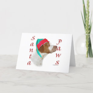 Brittany Spanel Santa Paws Feiertagskarte