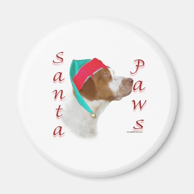 Brittany Spanel Santa Paws Magnet (Vorne)