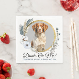 Brittany Spanel Wedding Napkins mit Hunden Foto Serviette