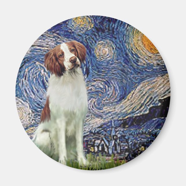 Brittany Spaniel 3 - Starry Night Magnet (Vorne)