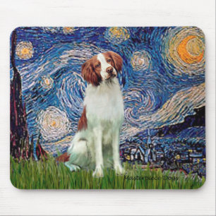 Brittany Spaniel 3 - Starry Night Mousepad