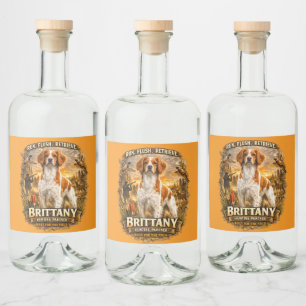 Brittany Spaniel Alkoholflaschenetikett