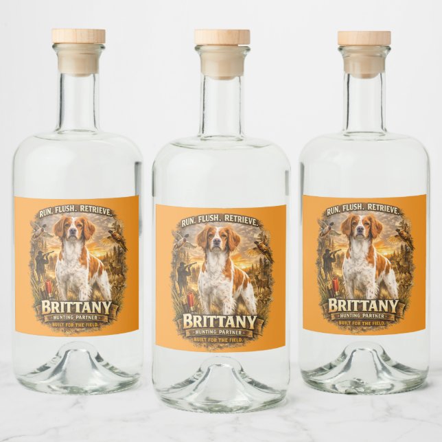 Brittany Spaniel Alkoholflaschenetikett (Flaschen)