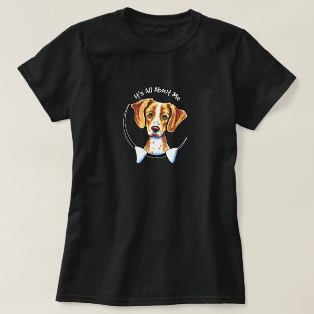 Brittany Spaniel alles über mich T-Shirt (Design vorne)