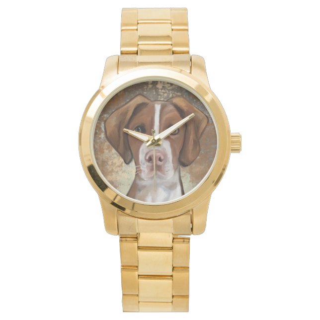 Brittany Spaniel Armbanduhr (Vorderseite)