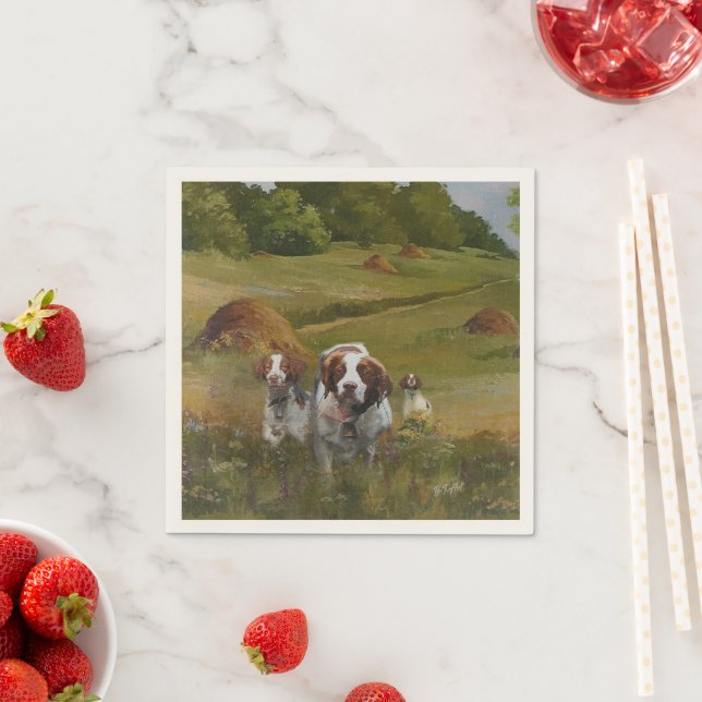 Brittany Spaniel Clock Serviette (Beispiel)