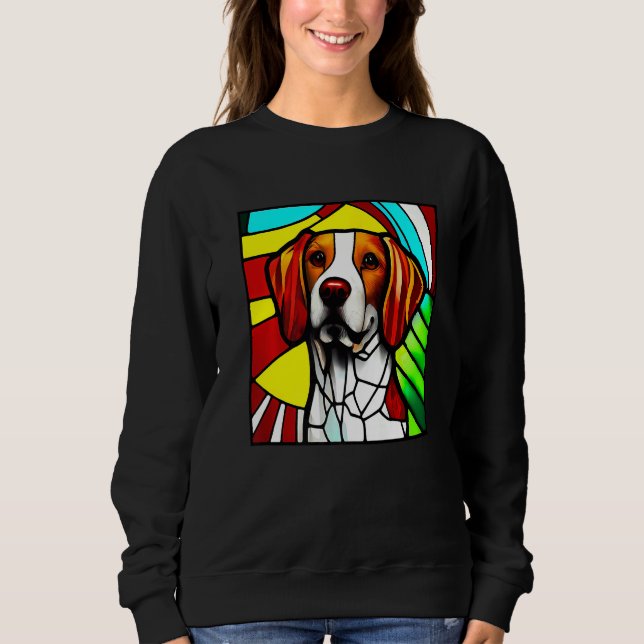 Brittany Spaniel - Colorful Stained Glass Premium Sweatshirt (Vorderseite)