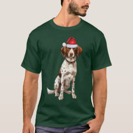 Brittany Spaniel Dog Lover Funny Christmas T-Shirt