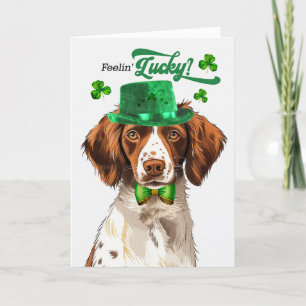 Brittany Spaniel Dog Lucky St Patrick's Day Feiertagskarte