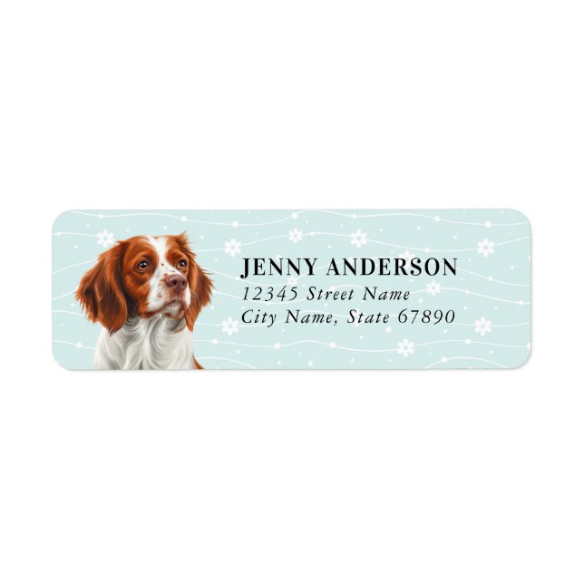 Brittany Spaniel Dog Rücksendeadressen-Aufkleber (Vorne)