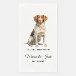 Brittany Spaniel Dog Wedding Dinner Serviette