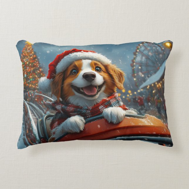 Brittany Spaniel Dog Weihnachten Dekokissen (Vorderseite)