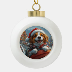 Brittany Spaniel Dog Weihnachten Keramik Kugel-Ornament