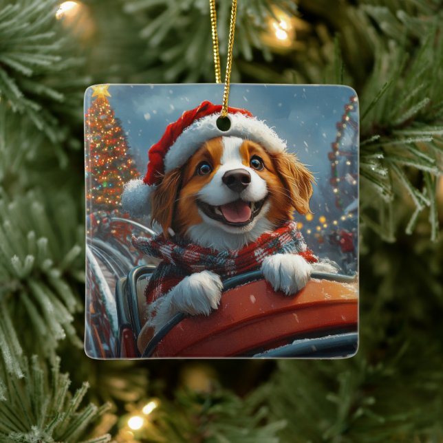 Brittany Spaniel Dog Weihnachten Keramikornament (Baum)