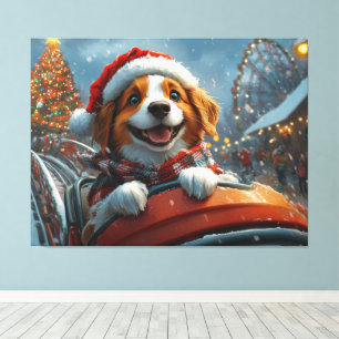 Brittany Spaniel Dog Weihnachten Leinwanddruck