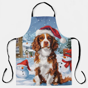 Brittany Spaniel Dog Winter Wonderland Weihnachten Schürze