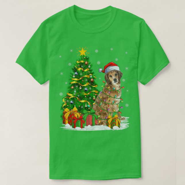 Brittany Spaniel Dog Xmas Tree Brittany Spaniel Ch T-Shirt (Design vorne)