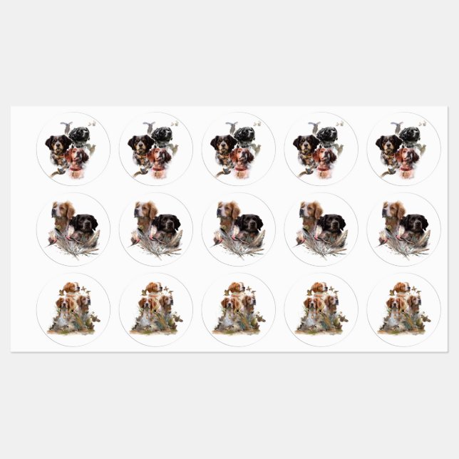 Brittany Spaniel Etiketten (Blatt)