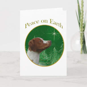 Brittany Spaniel Friede Feiertagskarte