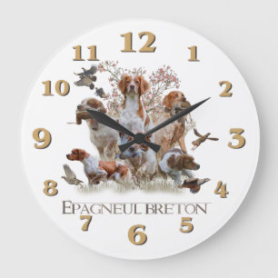 Brittany Spaniel Große Wanduhr