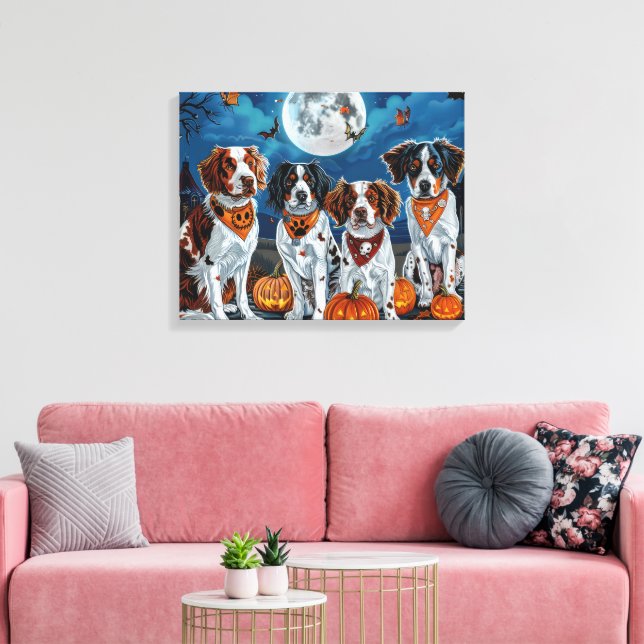 Brittany Spaniel Halloween Spooky Leinwanddruck (Insitu (Wohnzimmer))