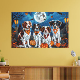 Brittany Spaniel Halloween Spooky Leinwanddruck