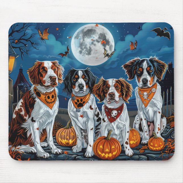 Brittany Spaniel Halloween Spooky Mousepad (Vorne)